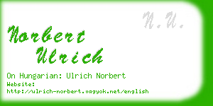 norbert ulrich business card